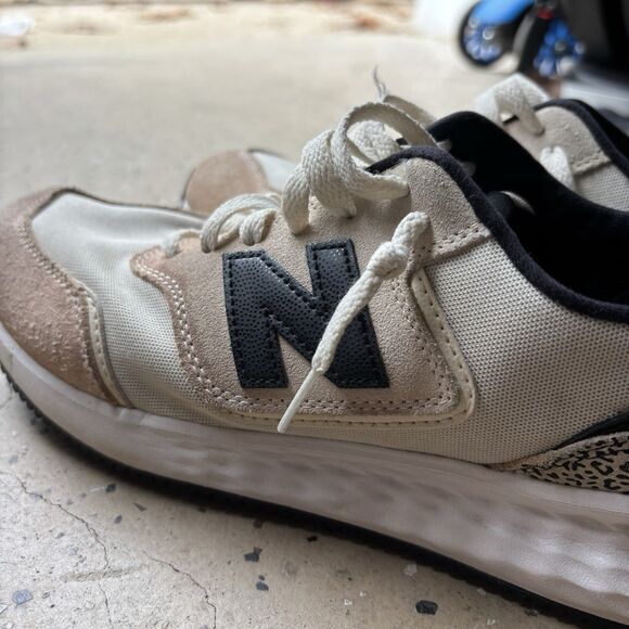 New Balance Womens Shoes Size 10 X-70 Cheetah Print Turtle Dove Black Cream - Picture 5 of 8